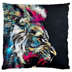 Angry Male Lion Roar Large Cushion Case (Two Sides)