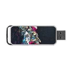 Angry Male Lion Roar Portable Usb Flash (one Side) by Mog4mog4