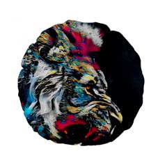 Angry Male Lion Roar Standard 15  Premium Round Cushions