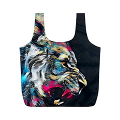 Angry Male Lion Roar Full Print Recycle Bag (M)