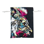 Angry Male Lion Roar Lightweight Drawstring Pouch (M) Front