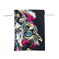 Angry Male Lion Roar Lightweight Drawstring Pouch (L)