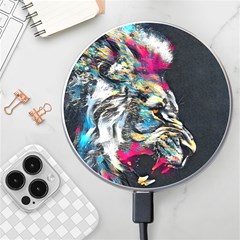 Angry Male Lion Roar Wireless Fast Charger(White)