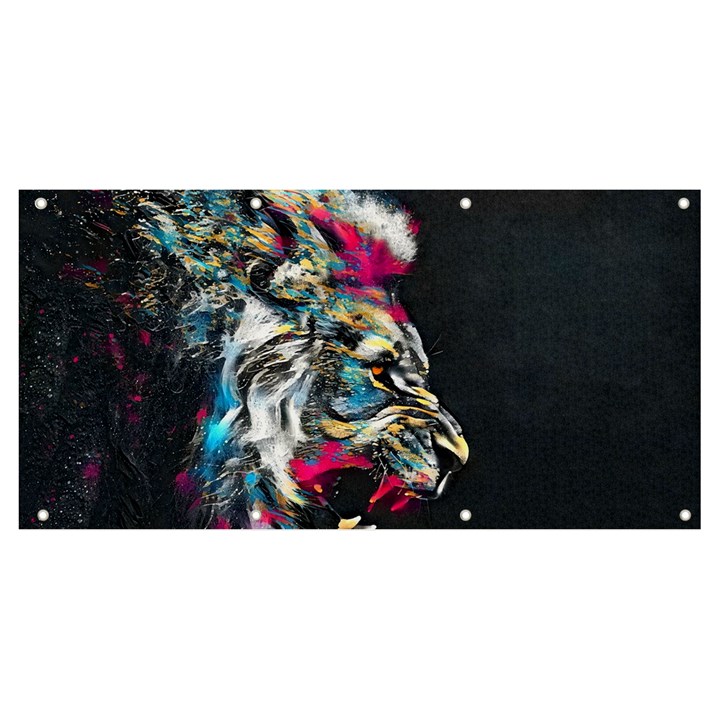 Angry Male Lion Roar Banner and Sign 8  x 4 