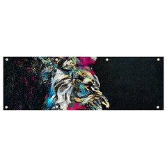 Angry Male Lion Roar Banner and Sign 9  x 3 