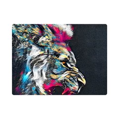 Angry Male Lion Roar Premium Plush Fleece Blanket (Mini)