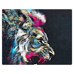 Angry Male Lion Roar Premium Plush Fleece Blanket (Medium)