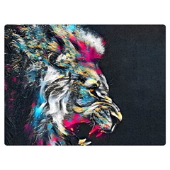 Angry Male Lion Roar Premium Plush Fleece Blanket (Extra Small)