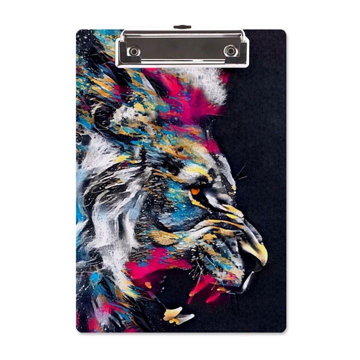 Angry Male Lion Roar A5 Acrylic Clipboard