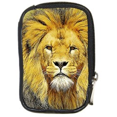 Lion Lioness Wildlife Hunter Compact Camera Leather Case by Mog4mog4