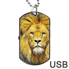 Lion Lioness Wildlife Hunter Dog Tag Usb Flash (two Sides) by Mog4mog4