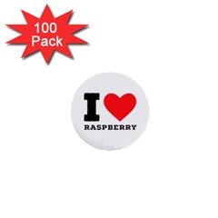 I Love Raspberry 1  Mini Buttons (100 Pack)  by ilovewhateva