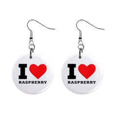 I Love Raspberry Mini Button Earrings by ilovewhateva