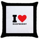 I love raspberry Throw Pillow Case (Black) Front