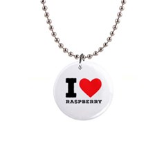 I Love Raspberry 1  Button Necklace by ilovewhateva