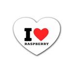 I love raspberry Rubber Heart Coaster (4 pack) Front