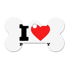 I Love Raspberry Dog Tag Bone (one Side) by ilovewhateva