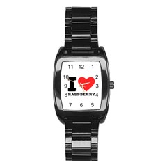 I Love Raspberry Stainless Steel Barrel Watch by ilovewhateva