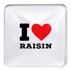 I Love Raisin  Square Glass Fridge Magnet (4 Pack)