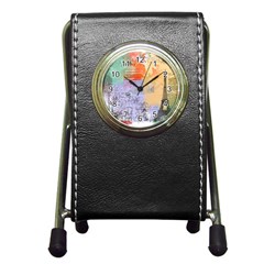 Scrapbook Paris Vintage France Pen Holder Desk Clock by Mog4mog4