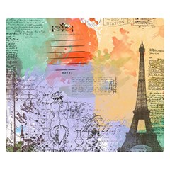 Scrapbook Paris Vintage France Two Sides Premium Plush Fleece Blanket (small) by Mog4mog4