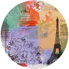 Scrapbook Paris Vintage France Uv Print Round Tile Coaster by Mog4mog4