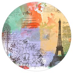 Scrapbook Paris Vintage France Round Trivet