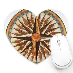 Vintage Sign Nautical Ship Compas Heart Mousepad by Mog4mog4