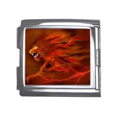 Fire Lion Flames Light Mystical Dangerous Wild Mega Link Italian Charm (18mm) by Mog4mog4