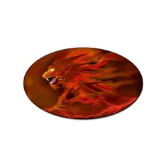 Fire Lion Flames Light Mystical Dangerous Wild Sticker (oval)