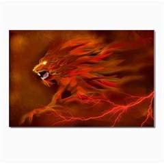 Fire Lion Flames Light Mystical Dangerous Wild Postcard 4 x 6  (pkg Of 10) by Mog4mog4