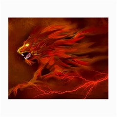 Fire Lion Flames Light Mystical Dangerous Wild Small Glasses Cloth by Mog4mog4