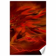 Fire Lion Flames Light Mystical Dangerous Wild Canvas 24  X 36  by Mog4mog4