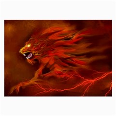 Fire Lion Flames Light Mystical Dangerous Wild Large Glasses Cloth by Mog4mog4