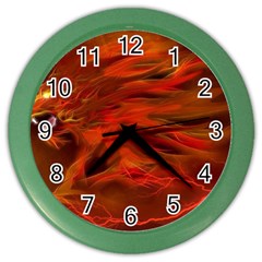 Fire Lion Flames Light Mystical Dangerous Wild Color Wall Clock by Mog4mog4