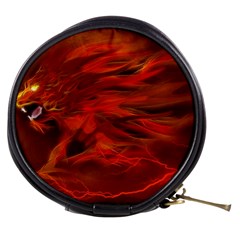 Fire Lion Flames Light Mystical Dangerous Wild Mini Makeup Bag