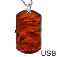 Fire Lion Flames Light Mystical Dangerous Wild Dog Tag Usb Flash (one Side) by Mog4mog4