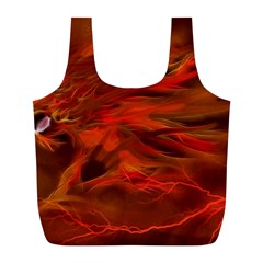 Fire Lion Flames Light Mystical Dangerous Wild Full Print Recycle Bag (L)