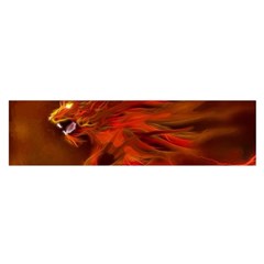 Fire Lion Flames Light Mystical Dangerous Wild Oblong Satin Scarf (16  X 60 )