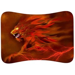 Fire Lion Flames Light Mystical Dangerous Wild Velour Seat Head Rest Cushion by Mog4mog4