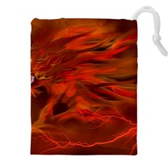 Fire Lion Flames Light Mystical Dangerous Wild Drawstring Pouch (5xl) by Mog4mog4