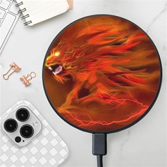 Fire Lion Flames Light Mystical Dangerous Wild Wireless Fast Charger(black) by Mog4mog4