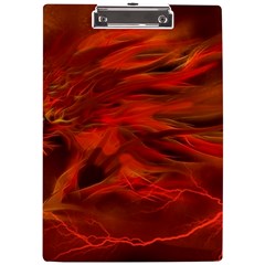 Fire Lion Flames Light Mystical Dangerous Wild A4 Acrylic Clipboard by Mog4mog4