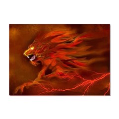 Fire Lion Flames Light Mystical Dangerous Wild Crystal Sticker (a4) by Mog4mog4