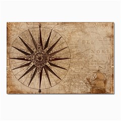 Compass Map Nautical Antique Postcard 4 x 6  (pkg Of 10)