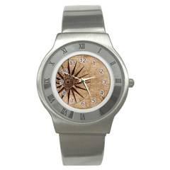 Compass Map Nautical Antique Stainless Steel Watch