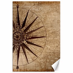 Compass Map Nautical Antique Canvas 20  X 30  by Mog4mog4