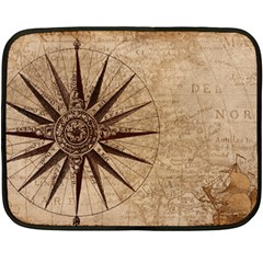 Compass Map Nautical Antique Two Sides Fleece Blanket (mini) by Mog4mog4