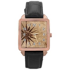 Compass Map Nautical Antique Rose Gold Leather Watch  by Mog4mog4