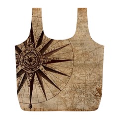 Compass Map Nautical Antique Full Print Recycle Bag (l) by Mog4mog4